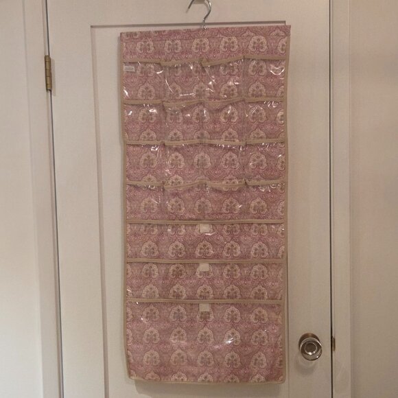 Pretty 100% cotton hanging jewellery organizer - Picture 1 of 3